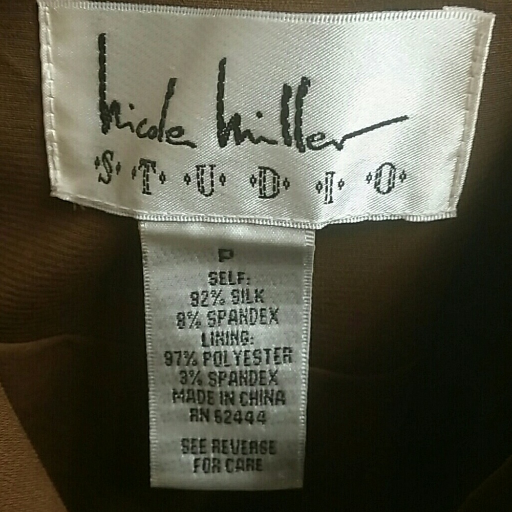 Nicole Miller Silk Cami Size P Wood Beads - Picture 6 of 8